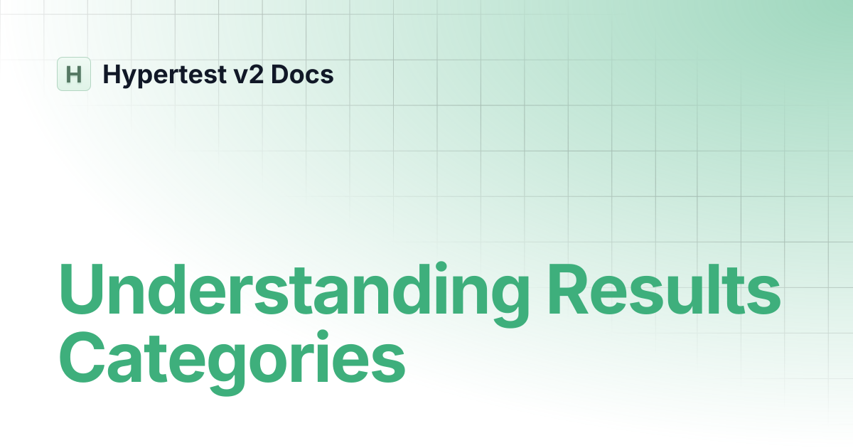 Understanding Results Categories | Hypertest v2 Docs